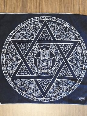 Shyhkny Hamsa Star of David Sacred Geometry Altar Cloth Bandana